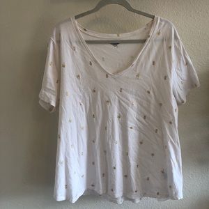 White & Gold Pineapple Palm Tree Old Navy Shirt